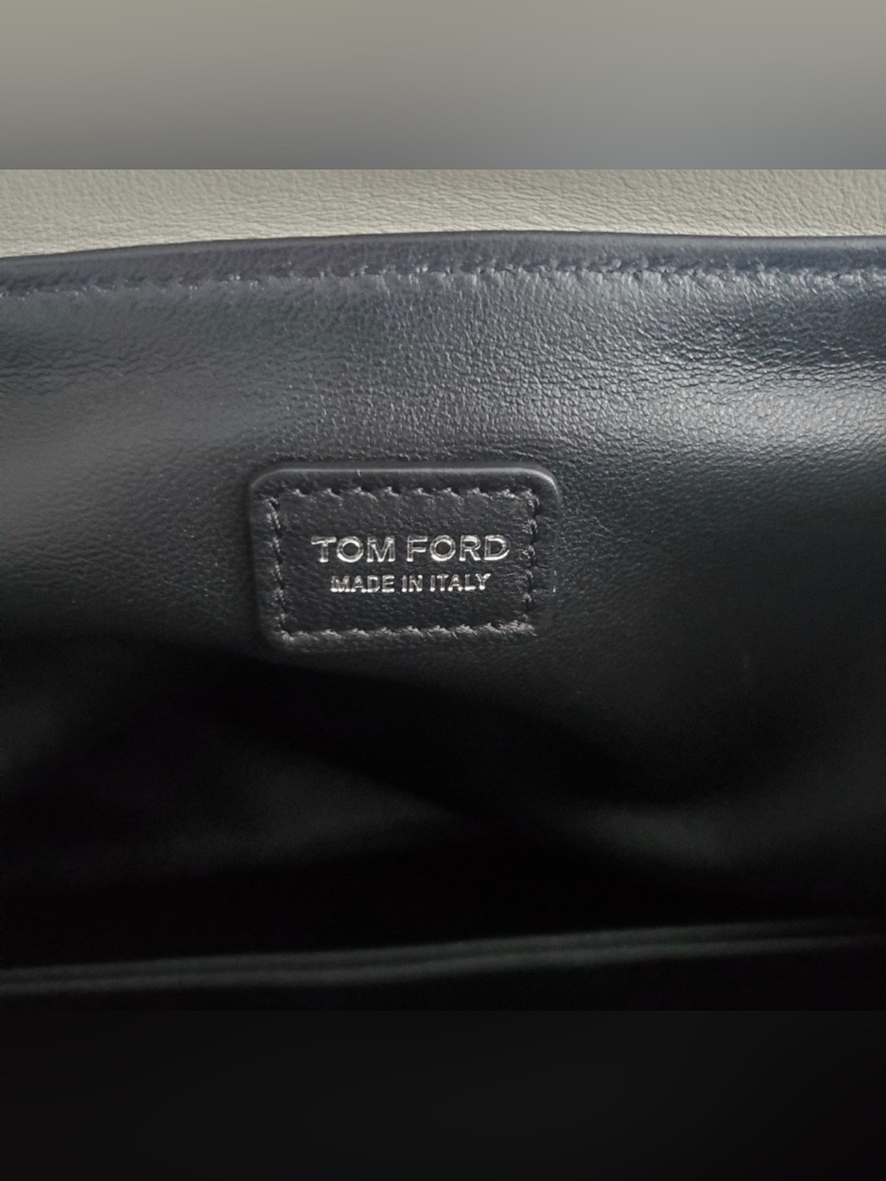 Tom Ford Leather Flat Zip Clutch in Chalk - Picture 10 of 10